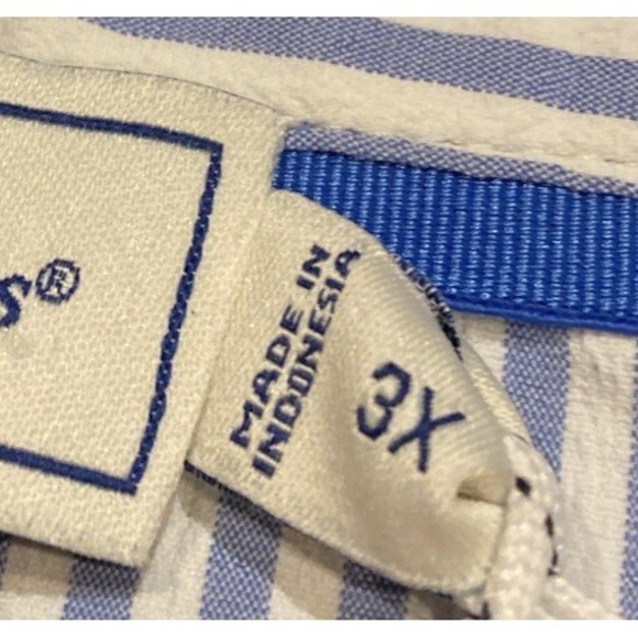 Vineyard Vines Performance 3XL Harbor Stripe Seersucker Tiered Dress‎ Blue - Picture 6 of 11